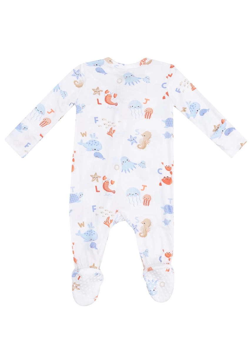 2-Way Zipper Footie - Coastal ABCs