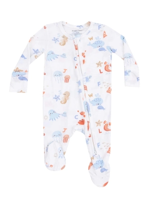 2-Way Zipper Footie - Coastal ABCs