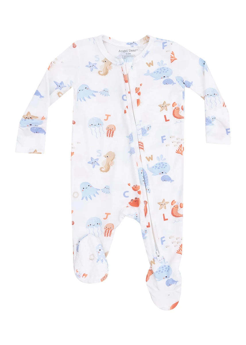 2-Way Zipper Footie - Coastal ABCs