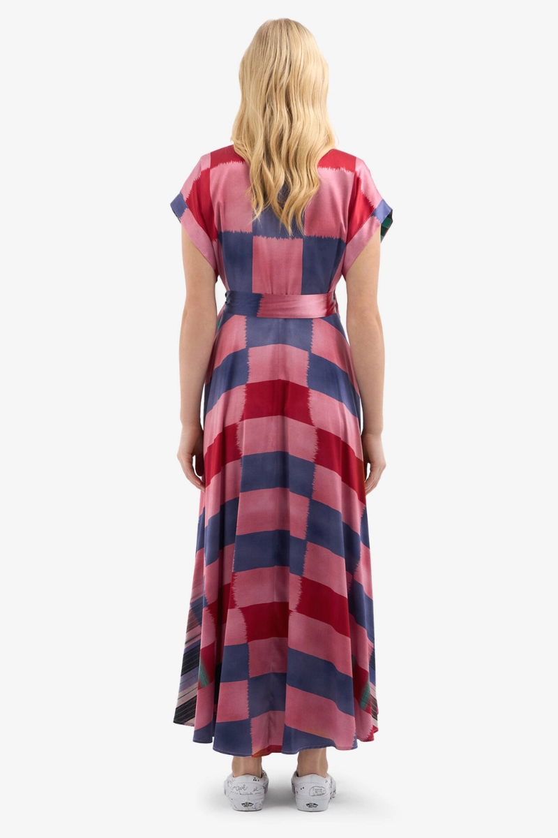 ADANASTR Silk Wrap Dress