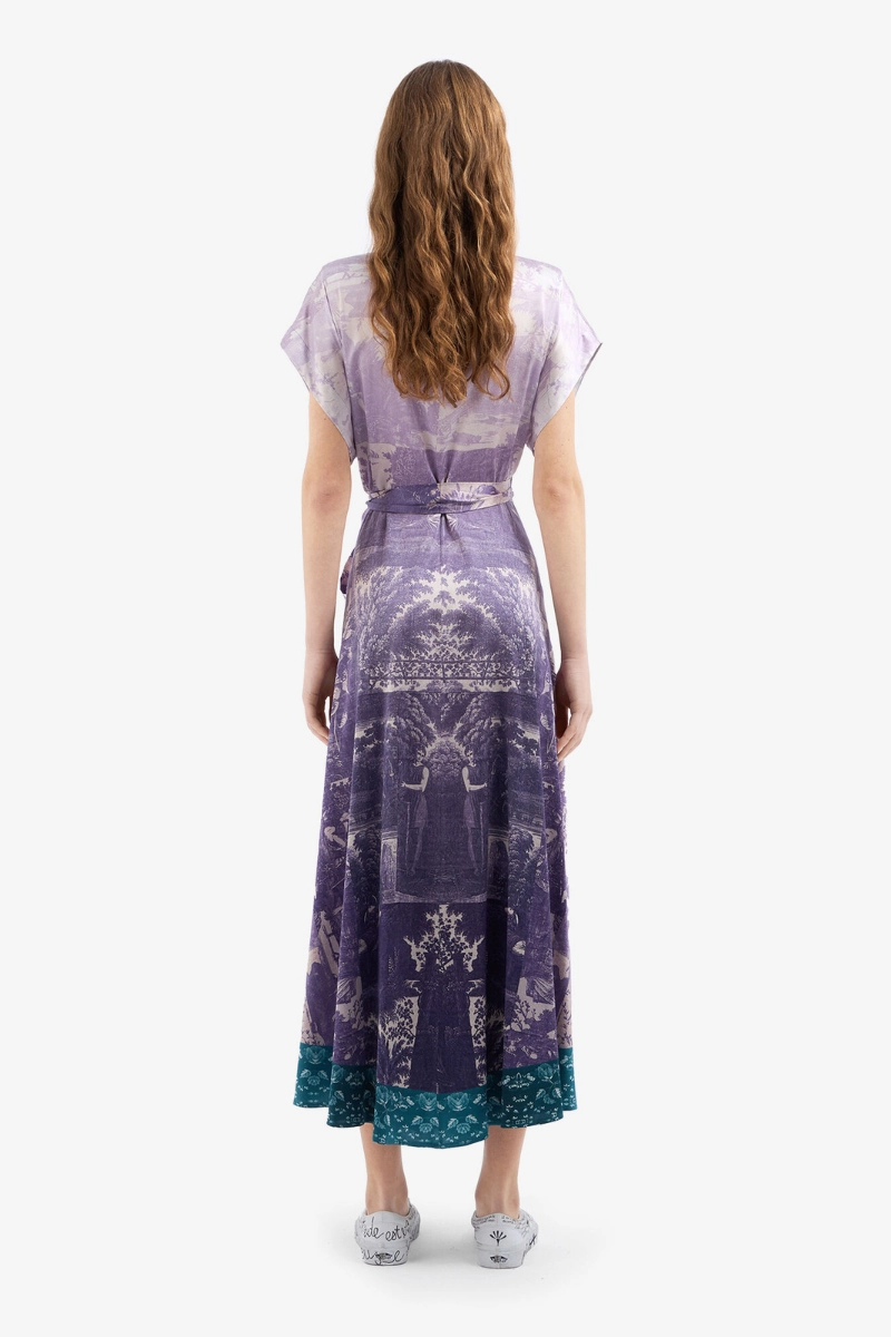 ADANASTR Silk Wrap Dress