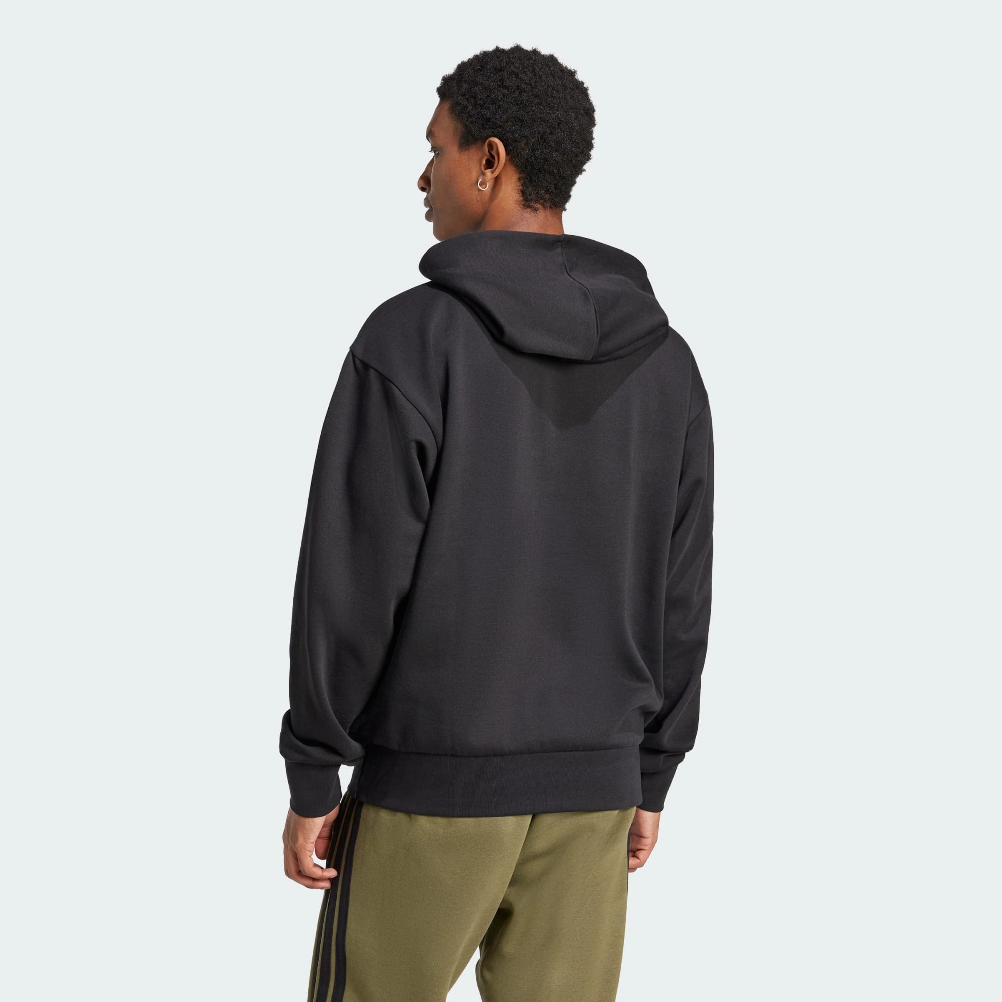 ADIDAS MEN'S FEELCOZY FLEECE BLACK HOODIE