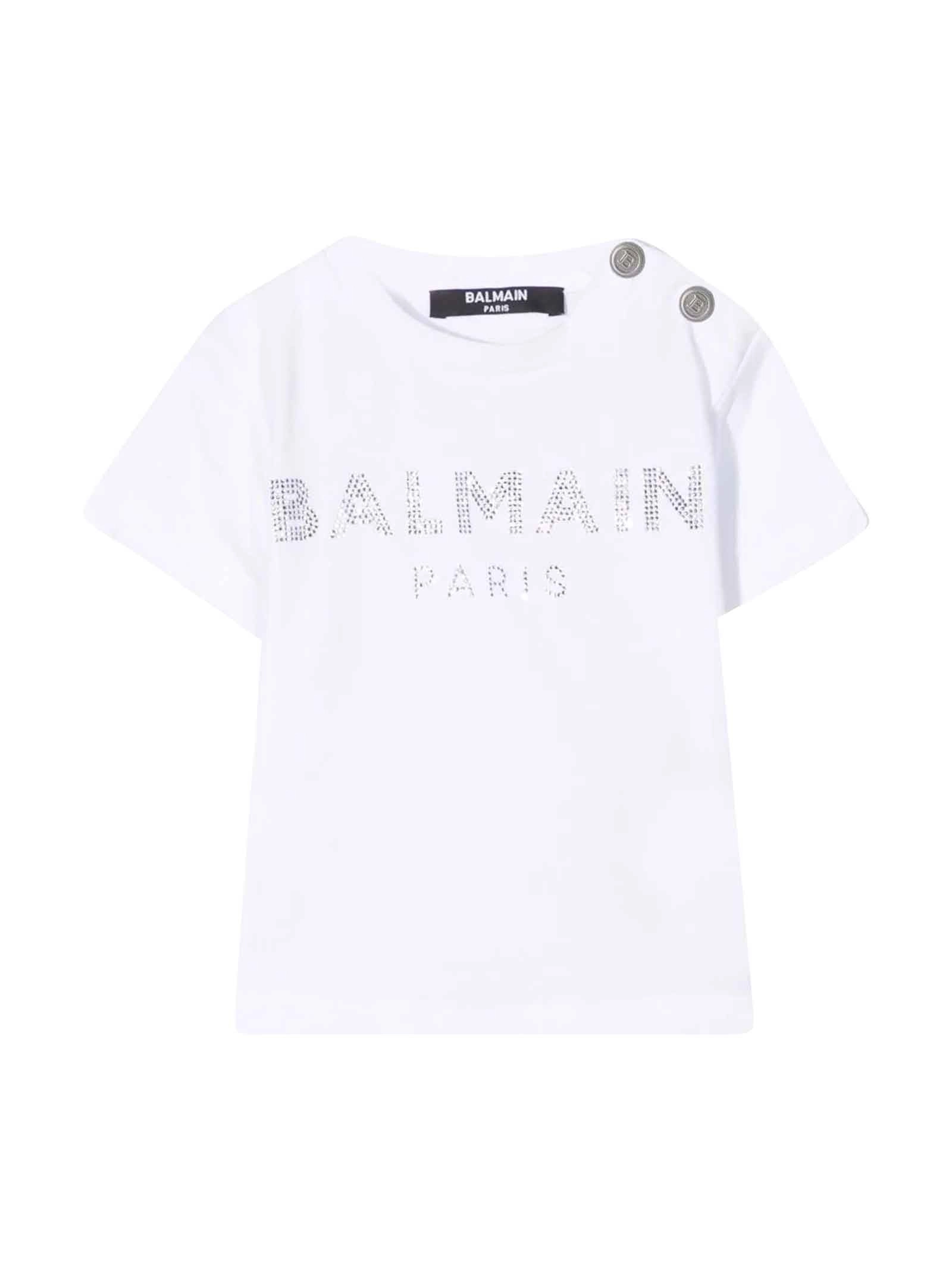 Balmain Kids Logo Detailed Crewneck T-Shirt