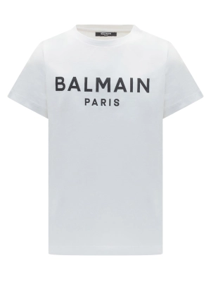Balmain Kids Logo Printed Crewneck T-Shirt