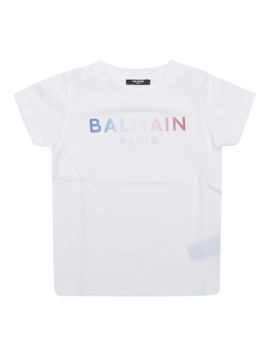 Balmain Kids Logo Printed Crewneck T-Shirt
