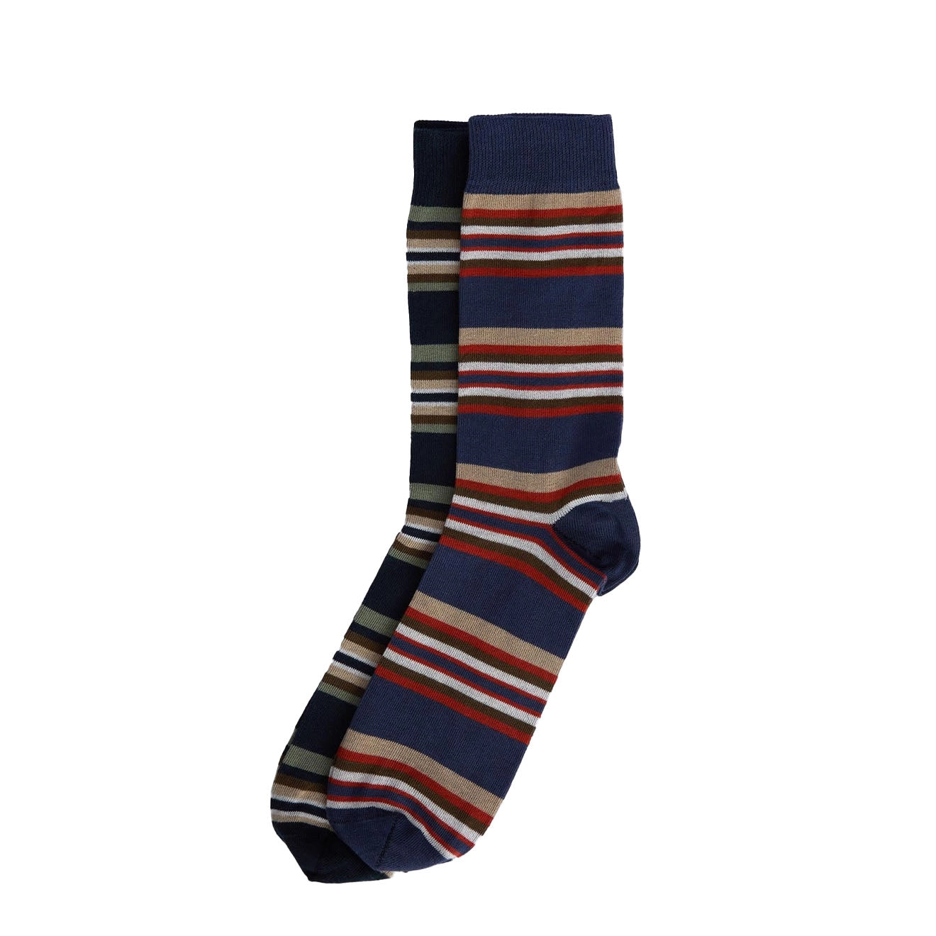 Barbour Summer Stripe 2 Pack Socks Multi Stripe Navy/Green