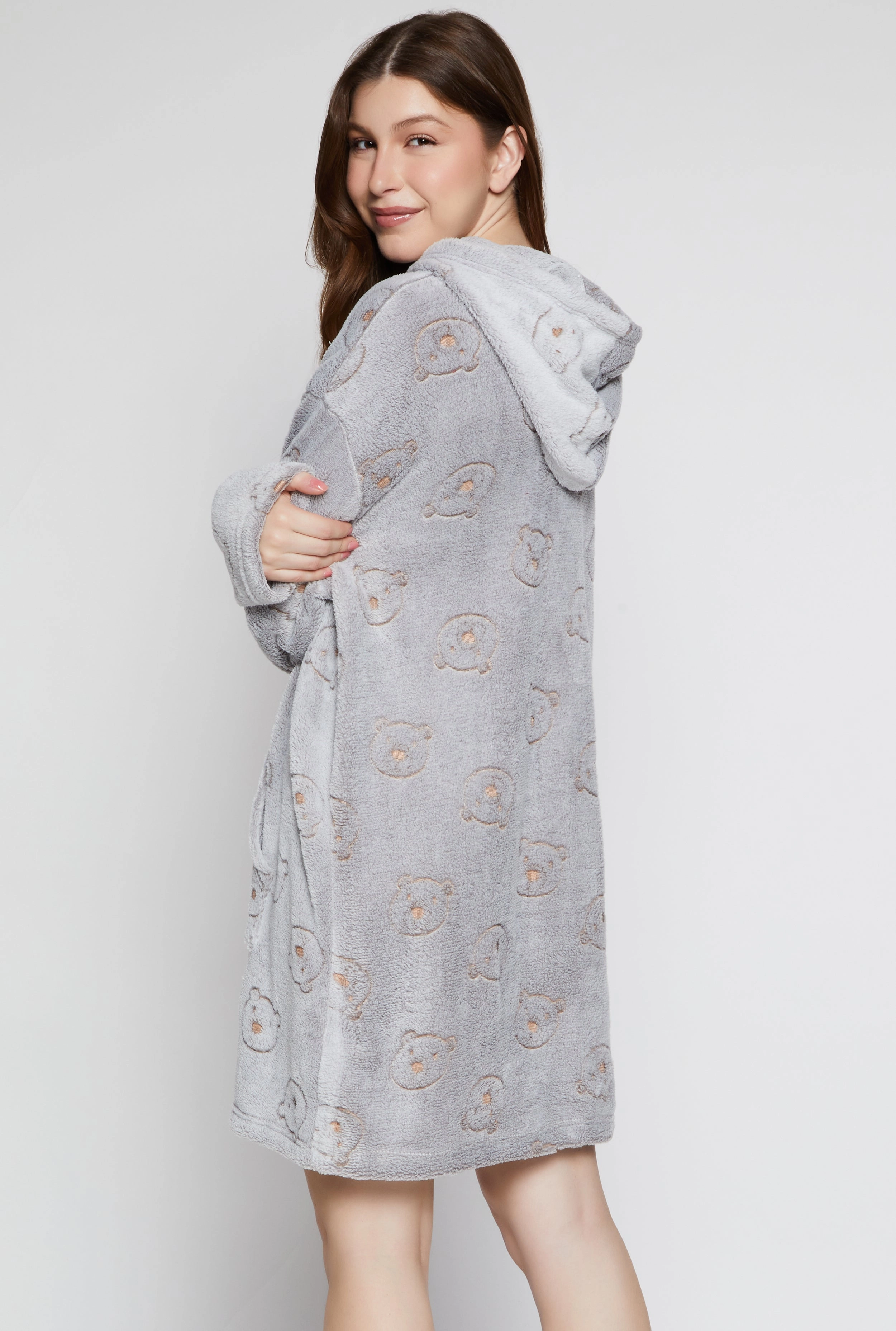 Bear Print Blanket Hoodie