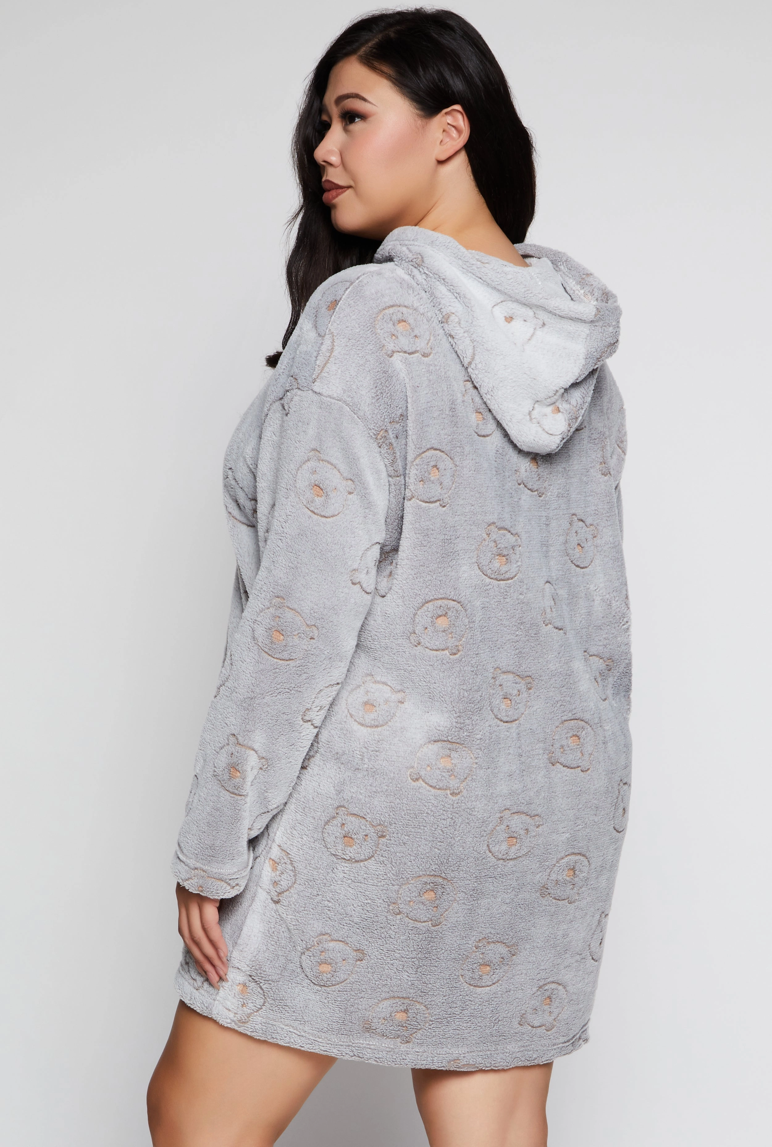 Bear Print Blanket Hoodie