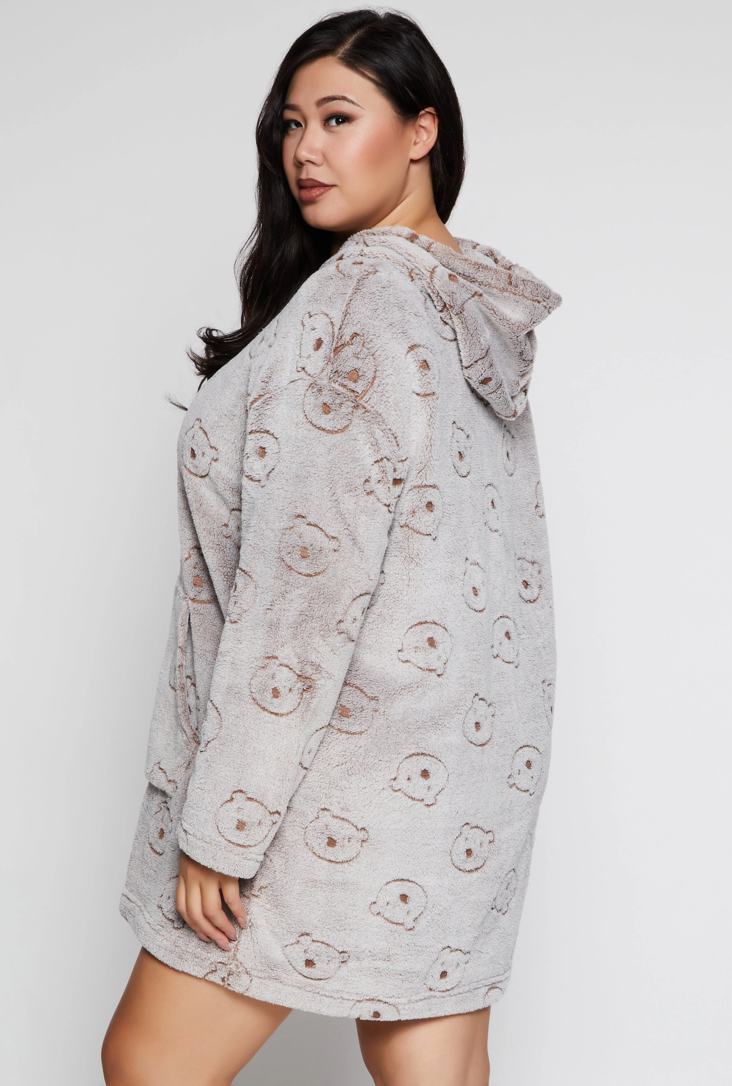 Bear Print Blanket Hoodie