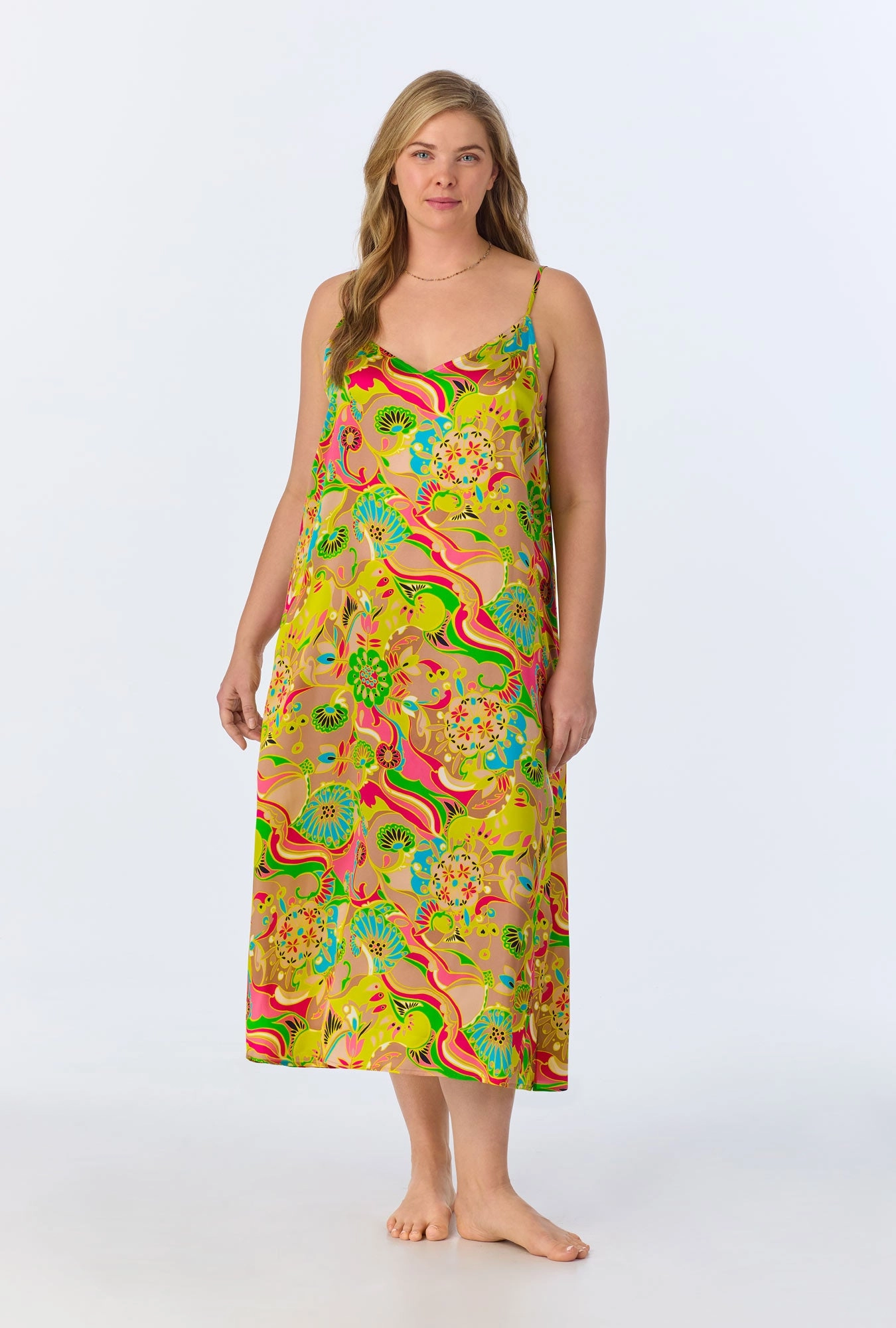 BedHead x Trina Turk Heritage Woven Washable Silk Satin Chemise
