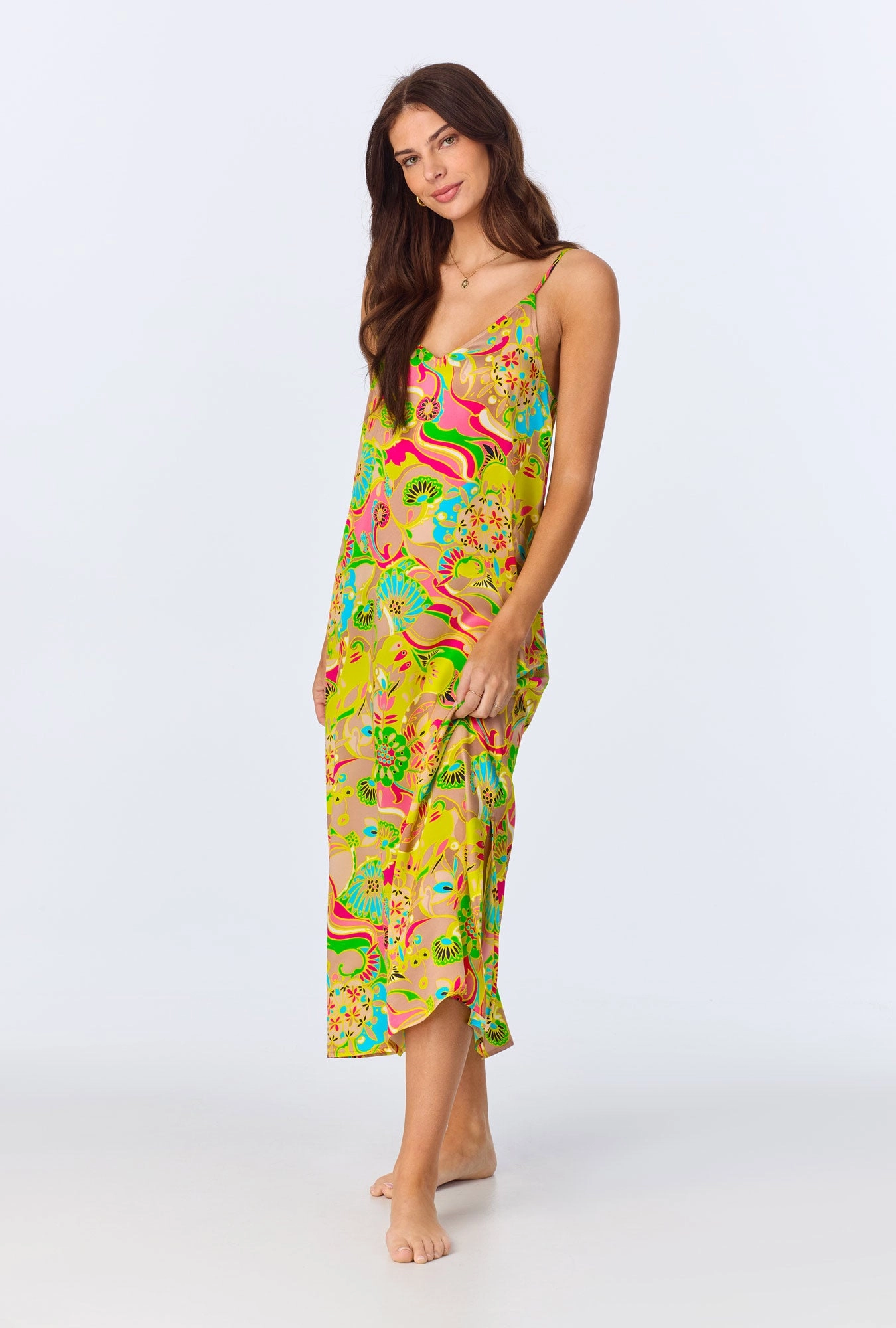 BedHead x Trina Turk Heritage Woven Washable Silk Satin Chemise