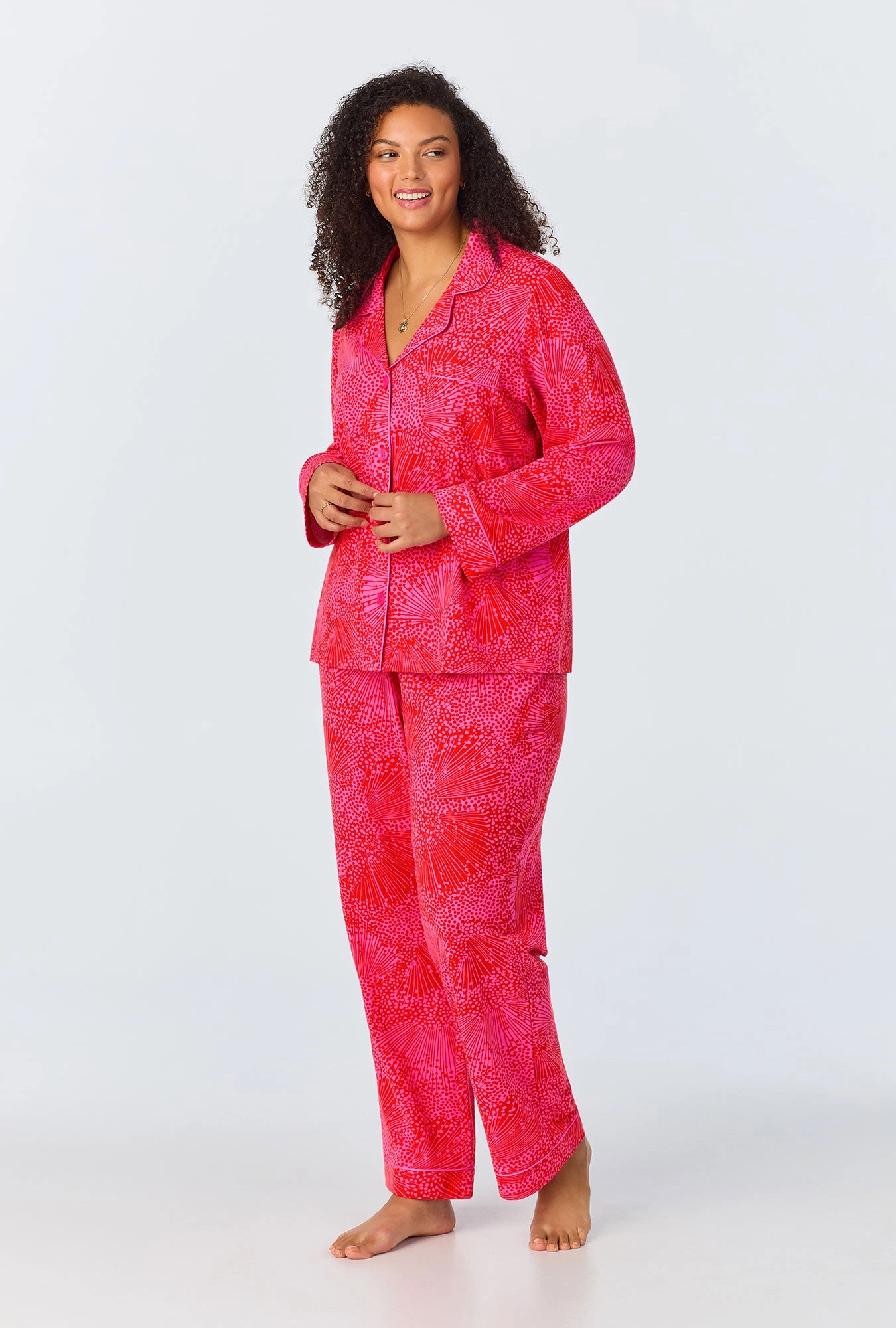 BedHead x Trina Turk Starburst Long Sleeve Classic Stretch Jersey PJ Set