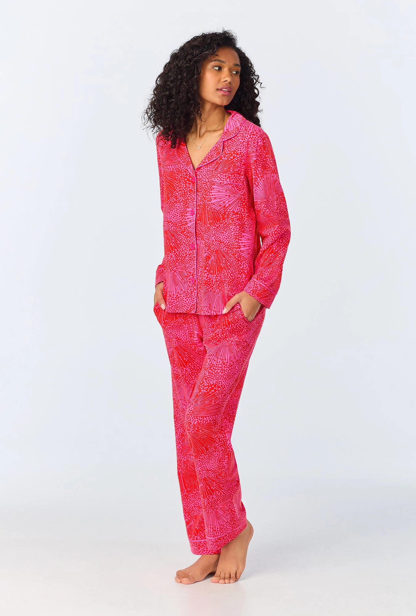 BedHead x Trina Turk Starburst Long Sleeve Classic Stretch Jersey PJ Set
