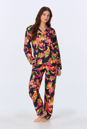BedHead x Trina Turk Theodora Long Sleeve Classic Woven Cotton Poplin PJ Set