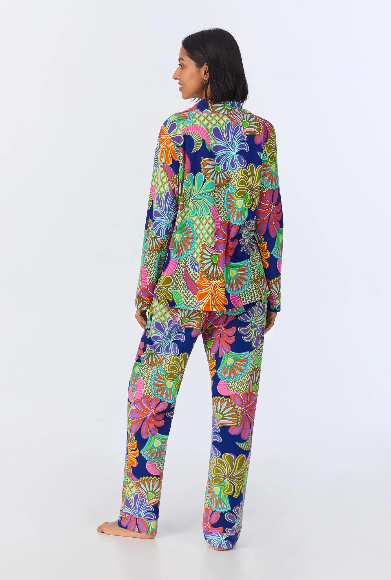 BedHead x Trina Turk Zanzibar Long Sleeve Classic Stretch Jersey PJ Set