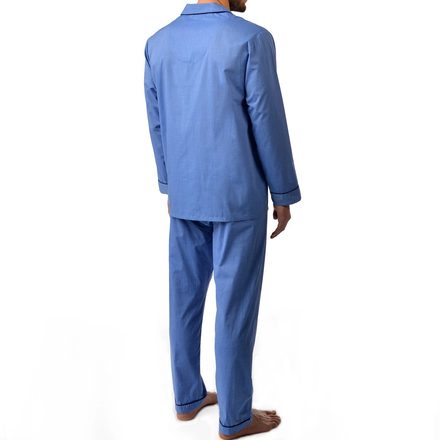 Big And Tall Cotton Long Sleeve Pajama In Blue
