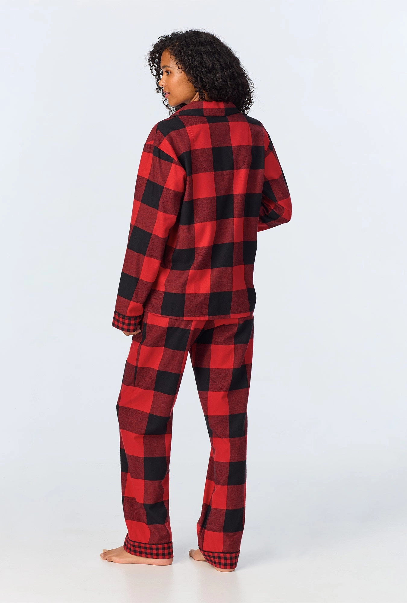 Buffalo Check Long Sleeve Classic  Woven Portuguese Flannel PJ Set