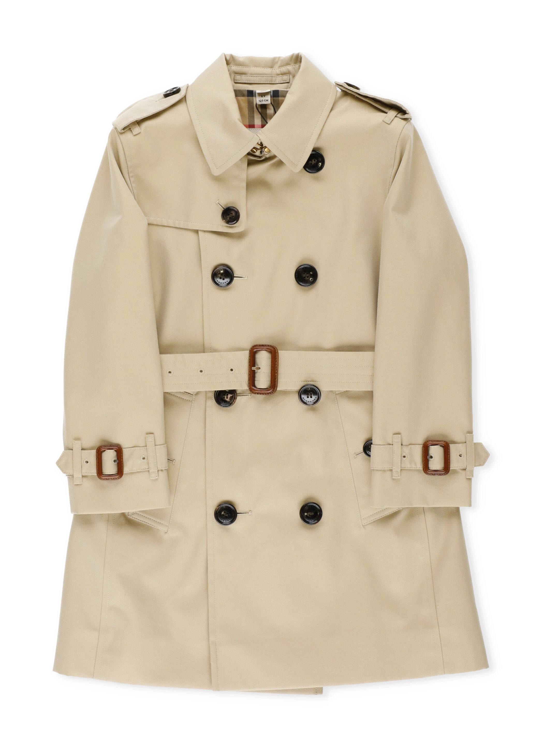 Burberry Kids Belted Gabardine Trench Coat