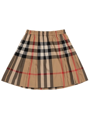 Burberry Kids Check Print Pleated Skirt