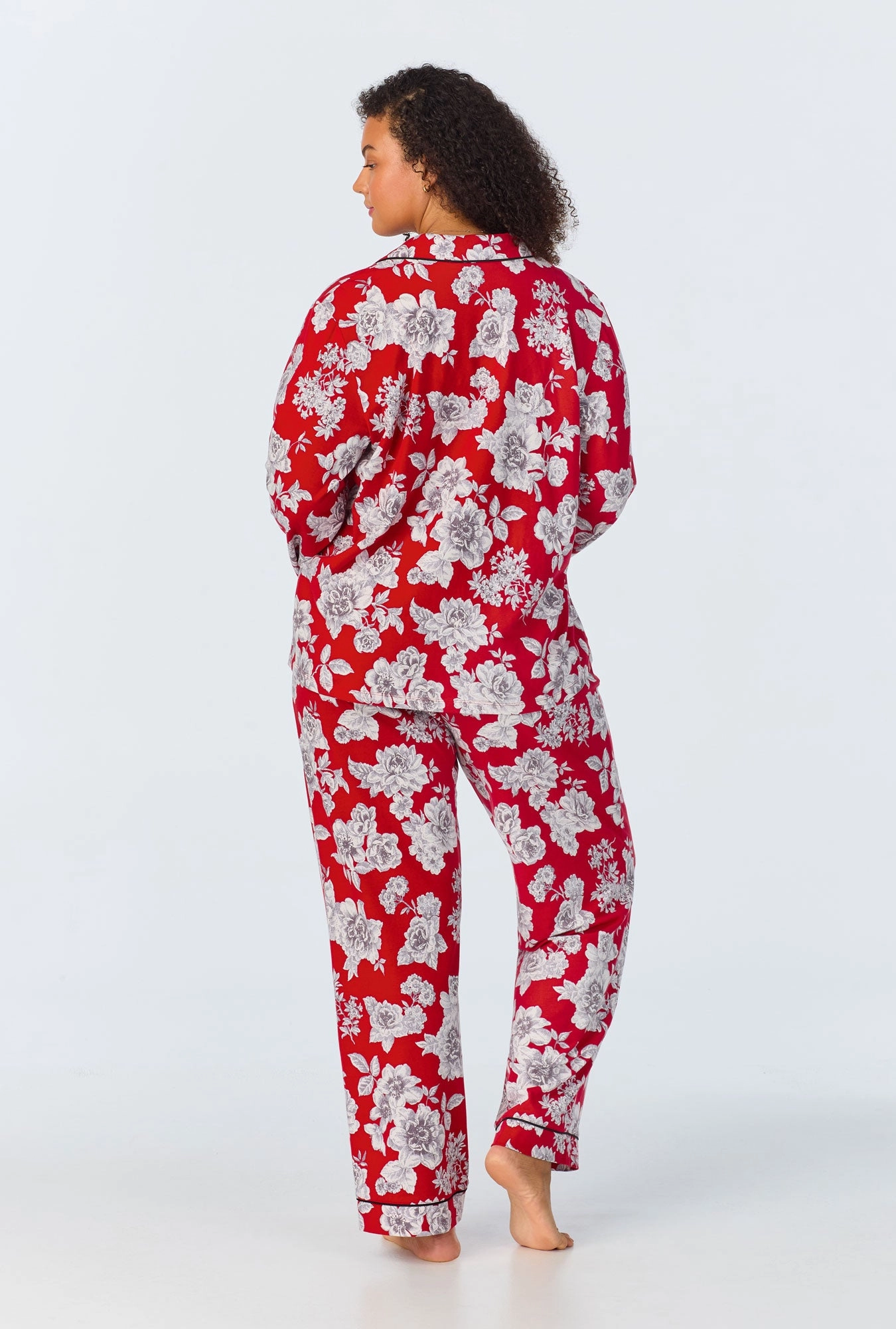 Camellias Long Sleeve Classic Stretch Jersey PJ Set