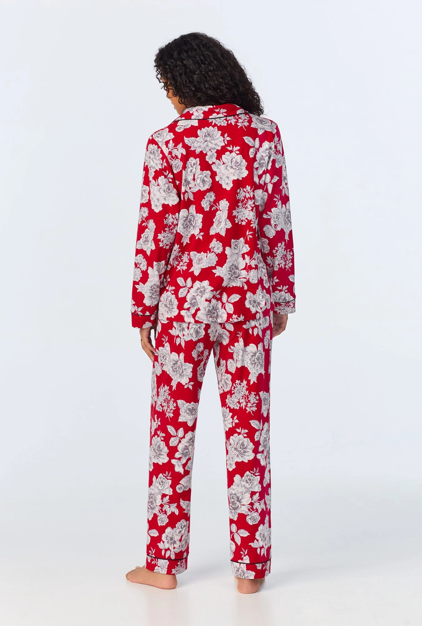 Camellias Long Sleeve Classic Stretch Jersey PJ Set
