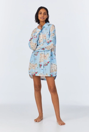 Ciao Capri High Low Woven Cotton Poplin Boyfriend Shirt