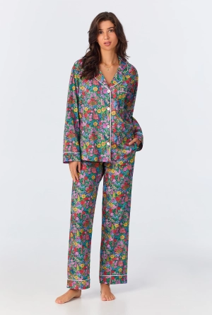 Ciara May Long Sleeve Classic Woven Cotton Tana Lawn Long PJ Set Made with Liberty Fabrics