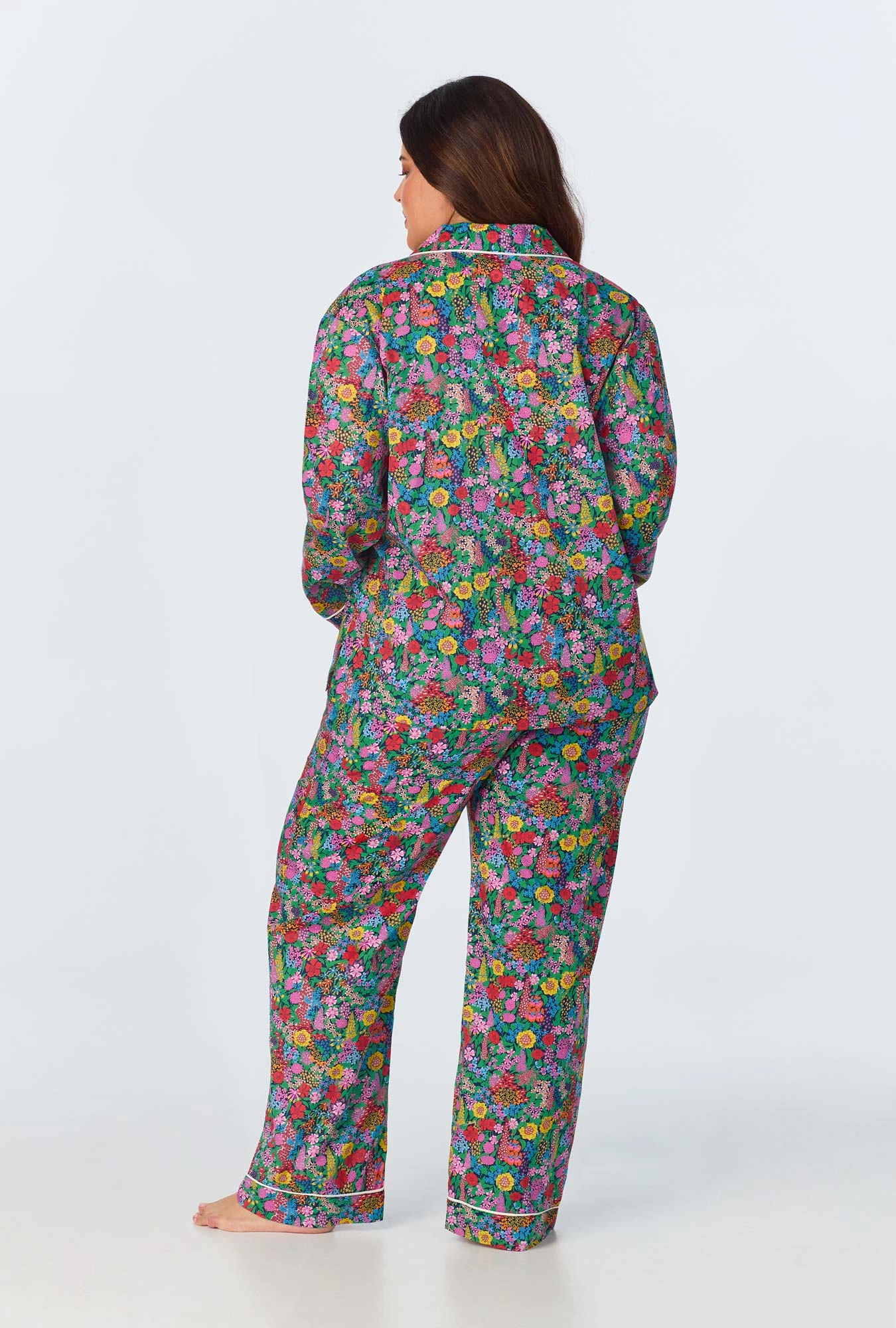 Ciara May Long Sleeve Classic Woven Cotton Tana Lawn Long PJ Set Made with Liberty Fabrics