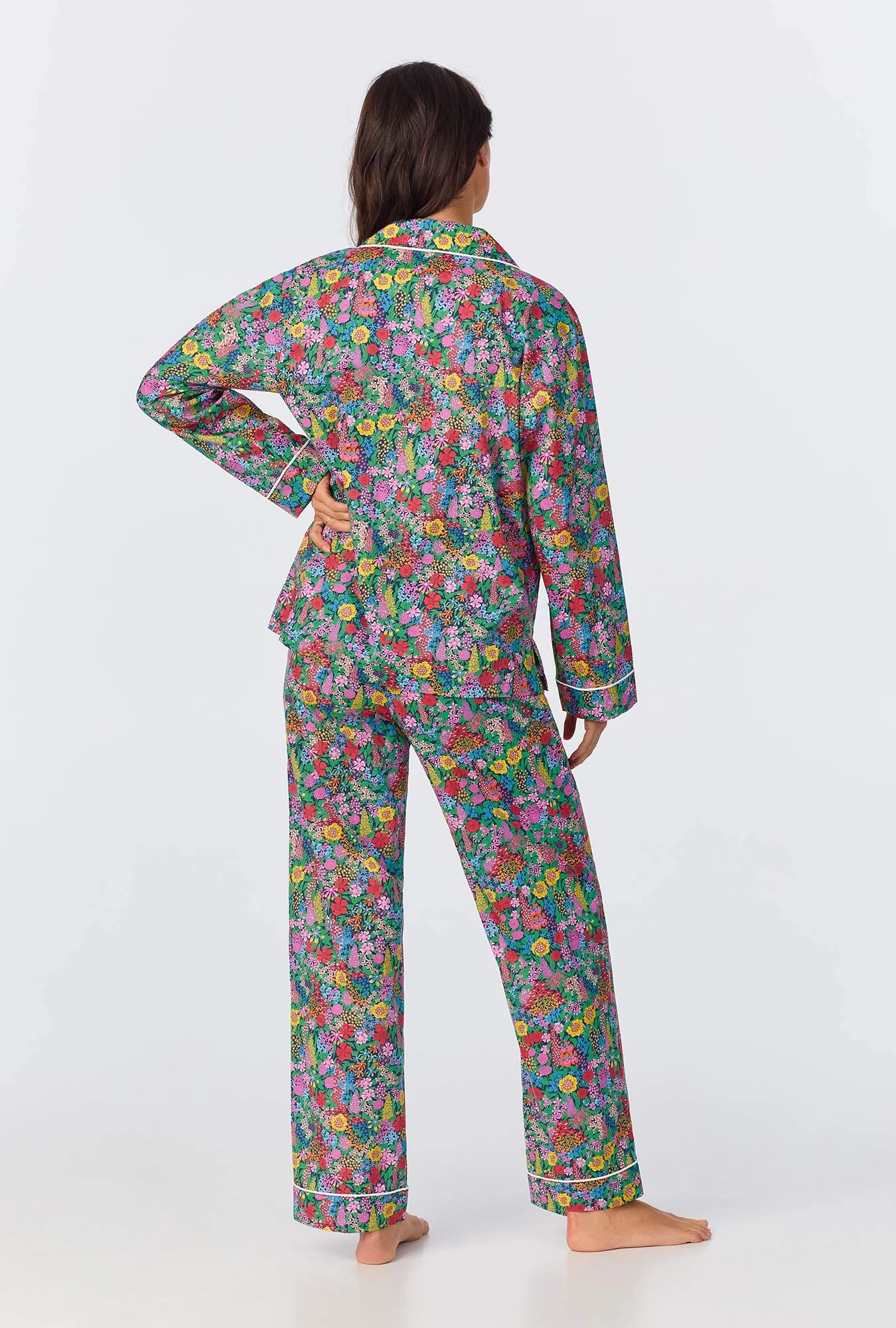 Ciara May Long Sleeve Classic Woven Cotton Tana Lawn Long PJ Set Made with Liberty Fabrics
