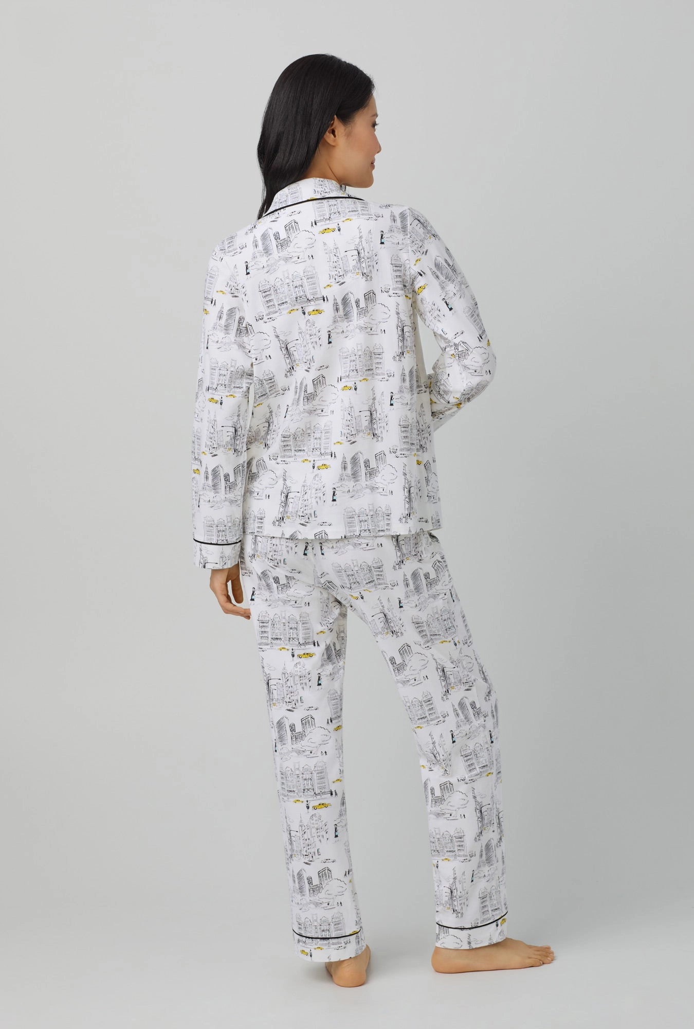 City That Never Sleeps Long Sleeve Classic Stretch Jersey PJ Set