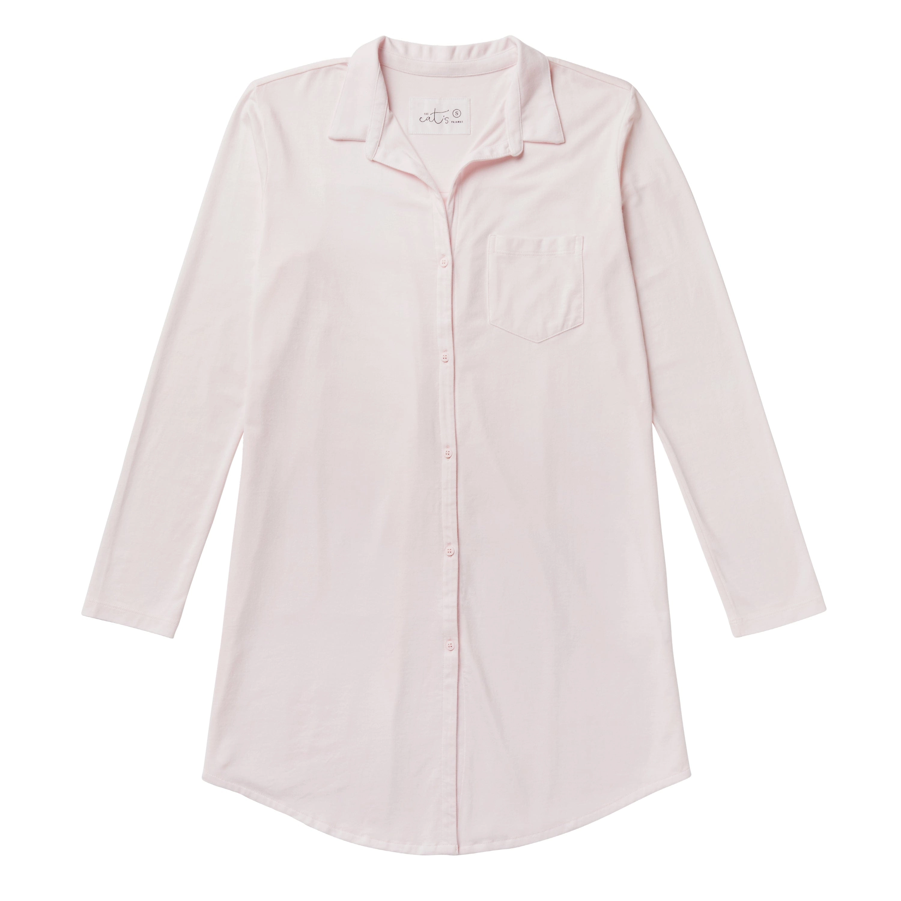 Classic Pima Knit Night Shirt - Powder Pink