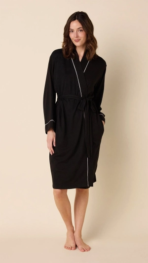 Classic Pima Knit Robe - Midnight
