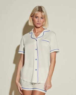 Conjunto De Pijama Con Camisa De Manga Corta Y Pantalones Cortos