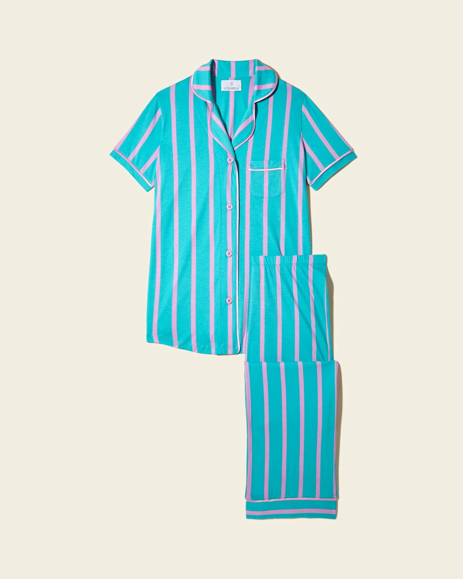 Conjunto De Pijama Con Camisa De Manga Corta Y Pantalones
