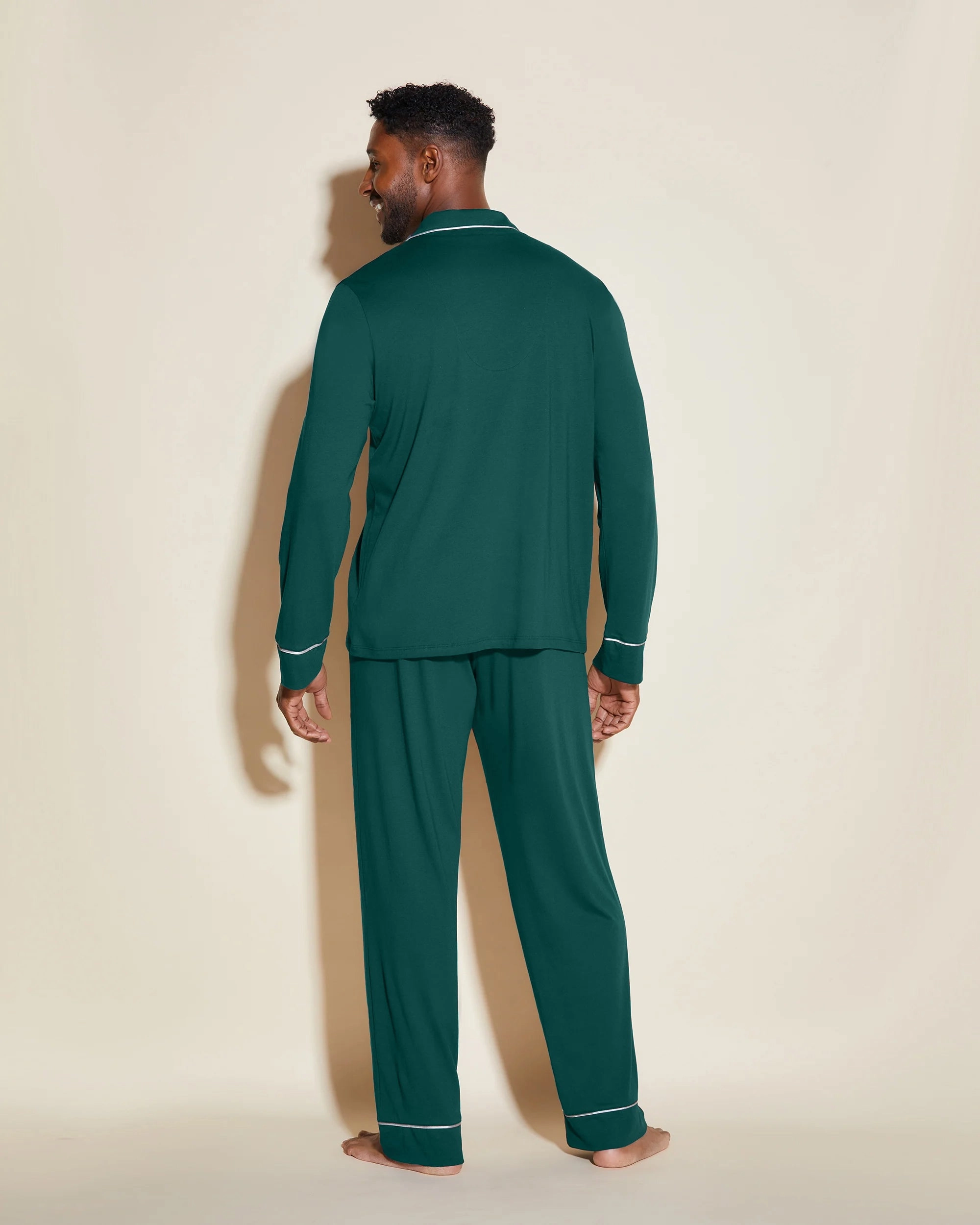 Conjunto De Pijama Para Hombre Clásico Con Camisa De Manga Larga Y Pantalones
