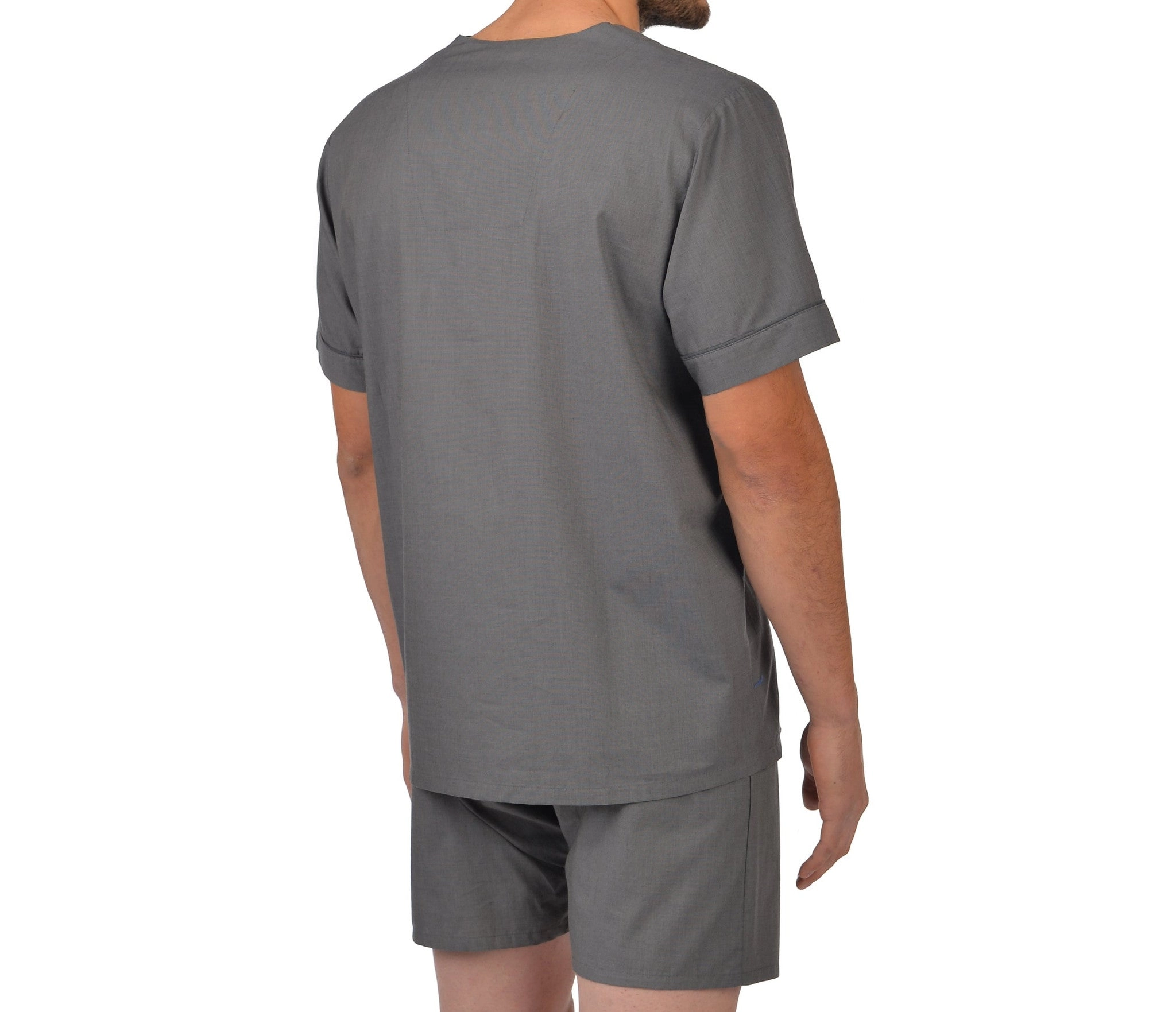 Cotton Shorty Pajama In Charcoal