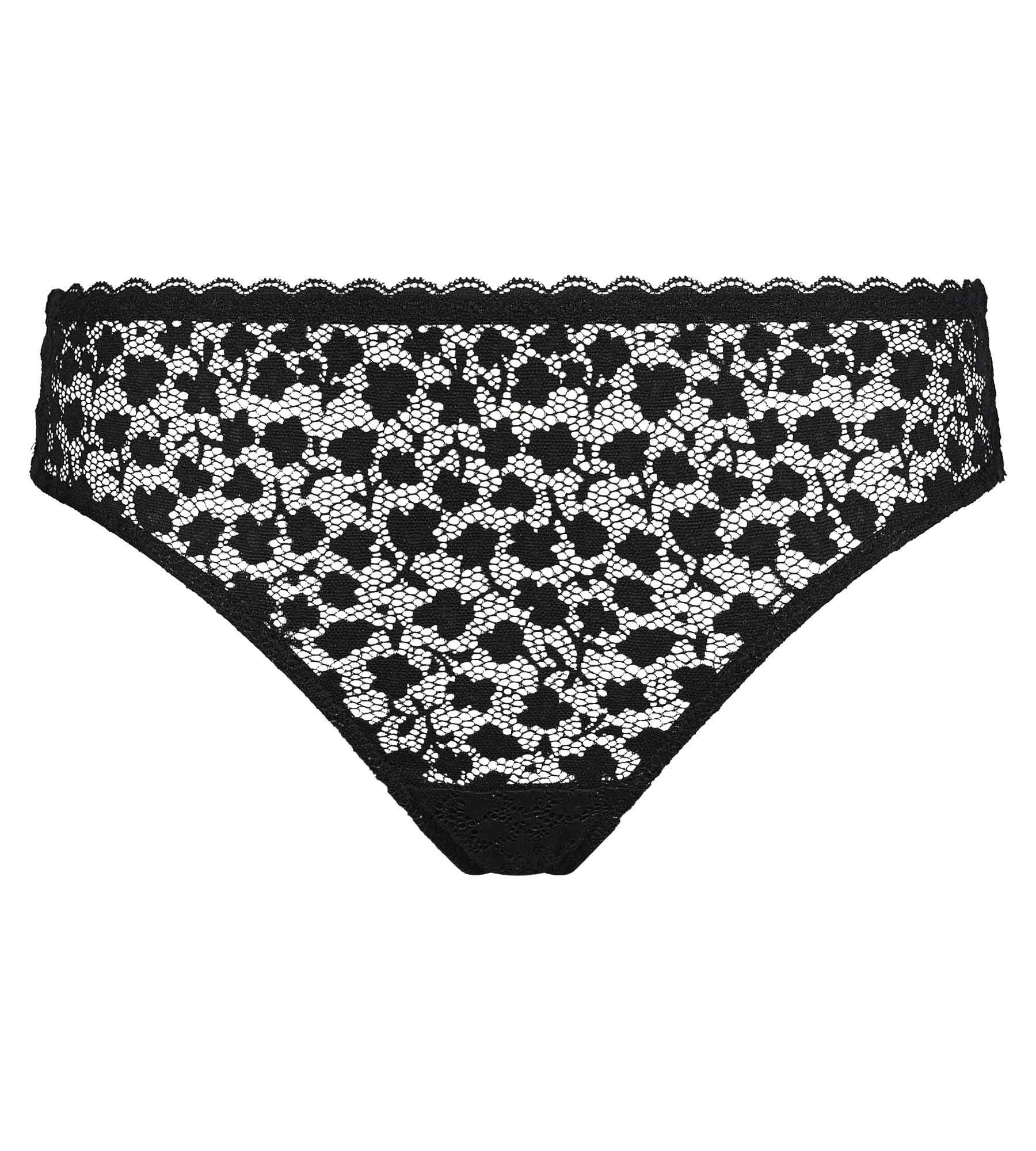 Culotte midi pour femme en dentelle florale Noire Daisy Lace