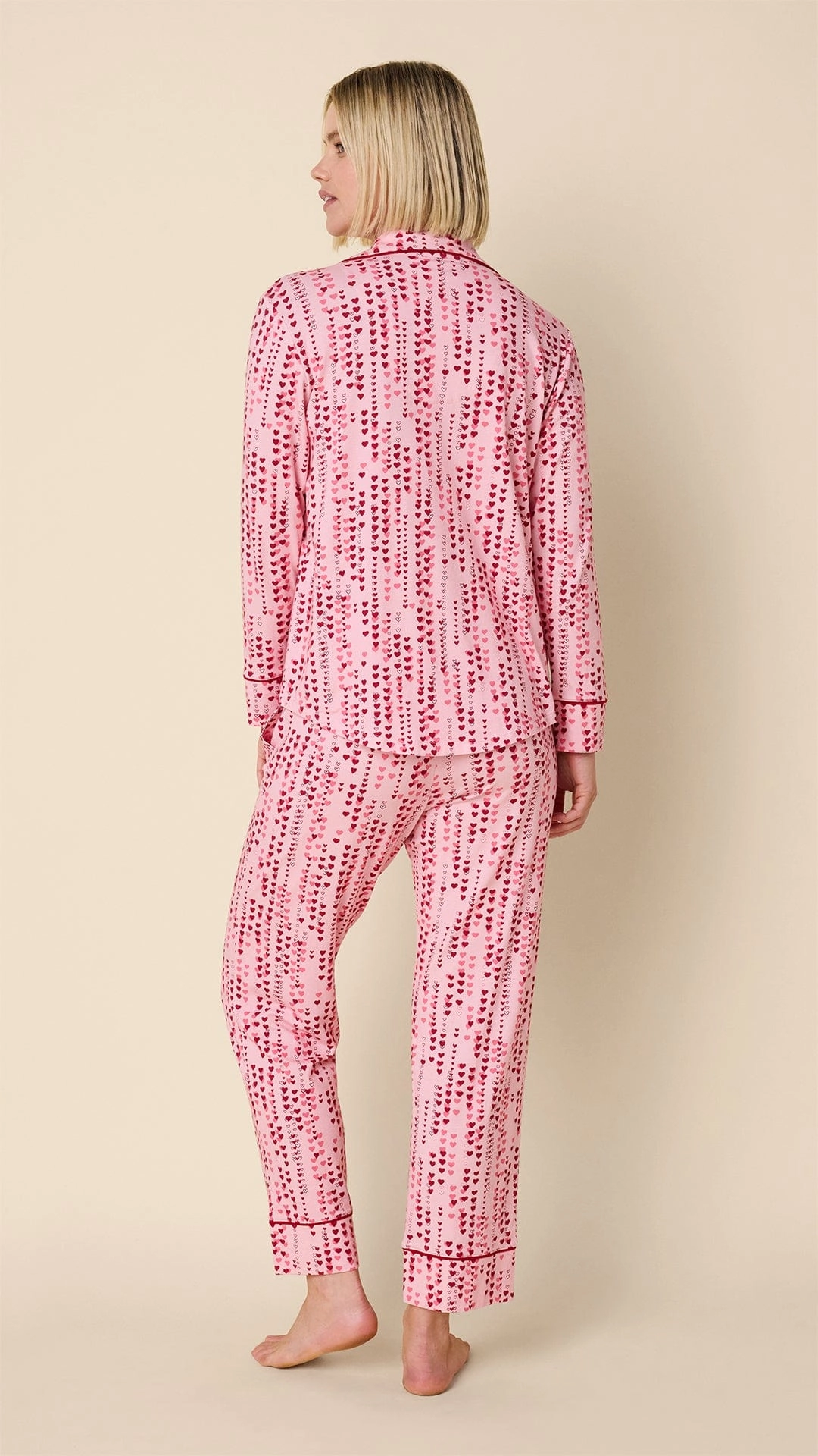 Dreamy Hearts Pima Knit Long-Sleeved Pajama