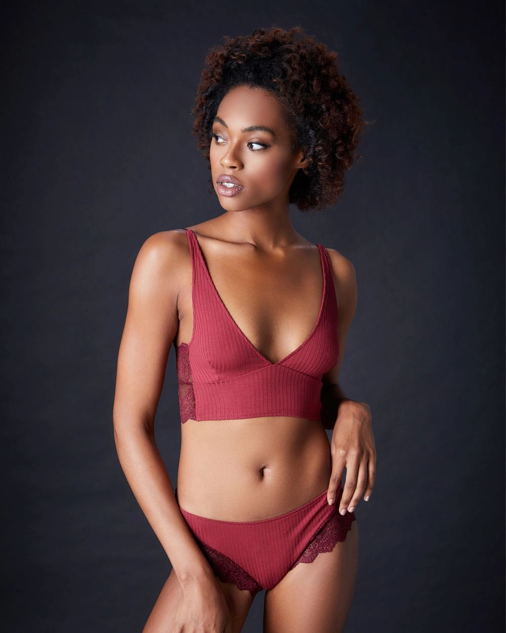 Eco Rib with Lace Cheeky Hipster