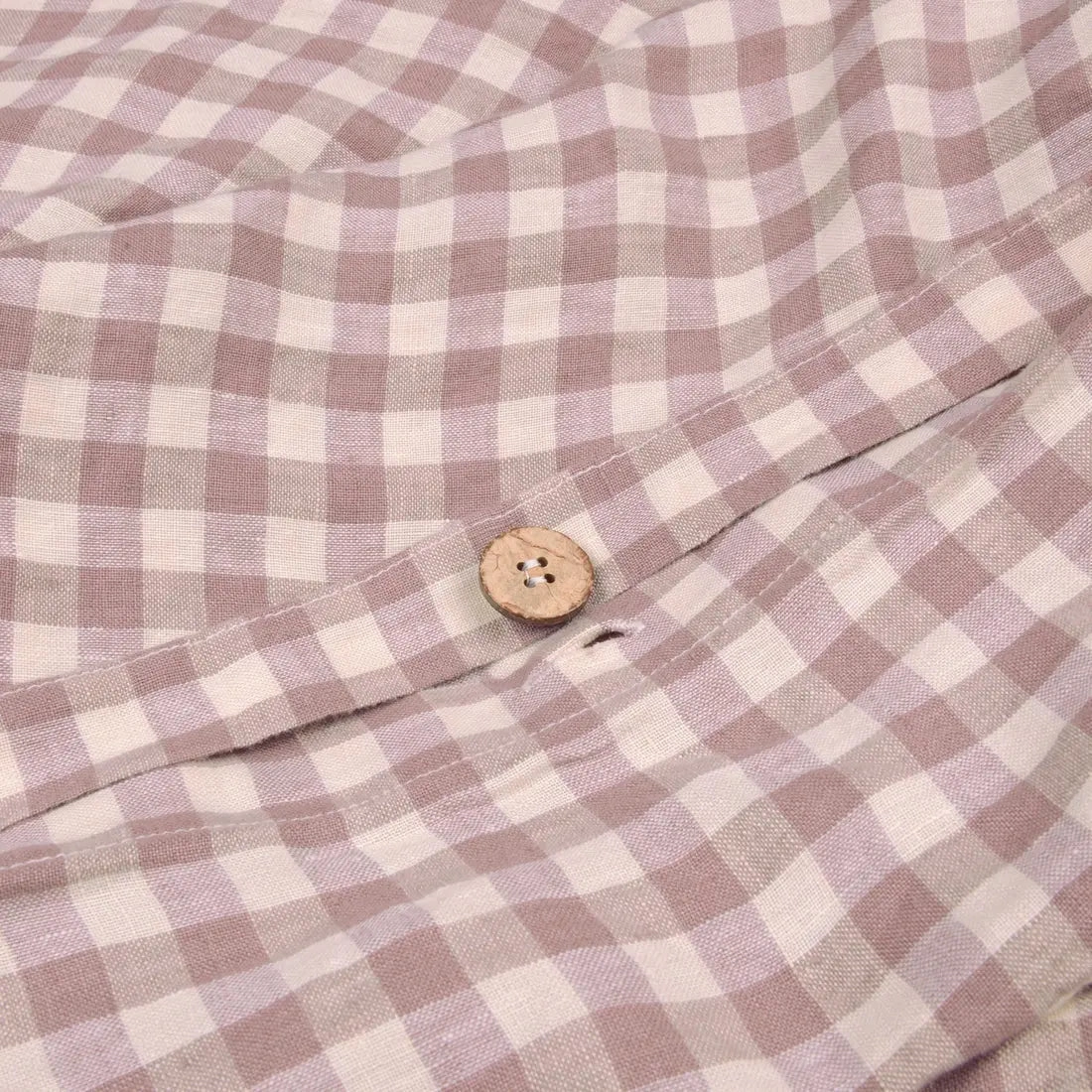 Elderberry Gingham Linen & Cotton Blend Duvet Cover