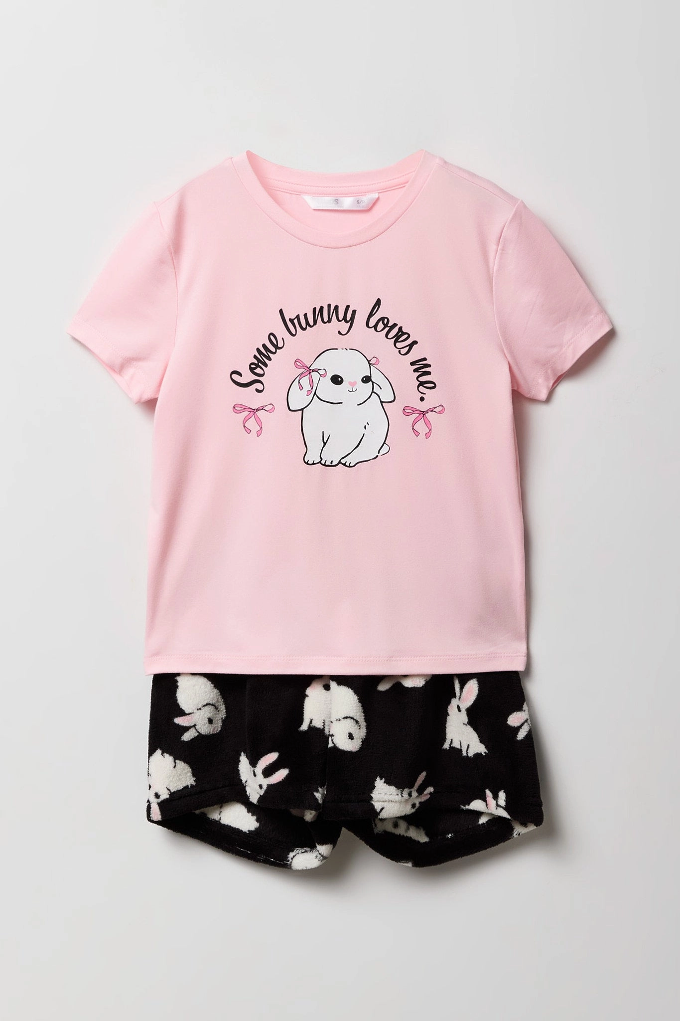 Ensemble pyjama avec t-shirt imprimé et short en peluche pour fille