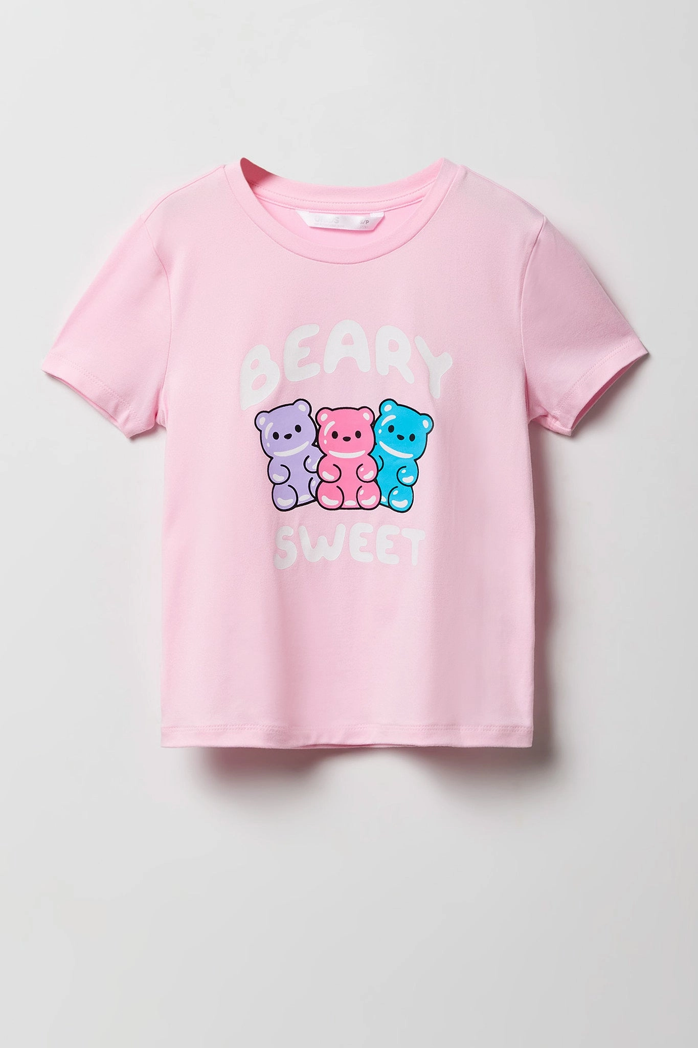 Ensemble pyjama avec t-shirt imprimé et short en peluche pour fille