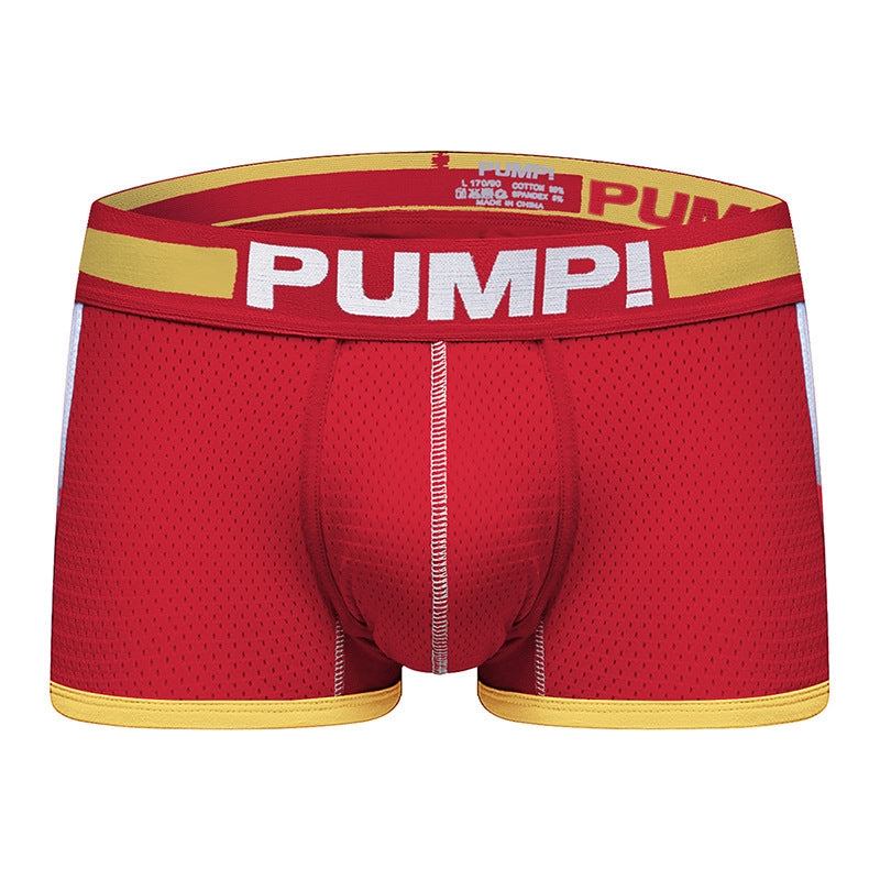 Explosion style mesh boxer briefs men's cotton PUMP boxer briefs