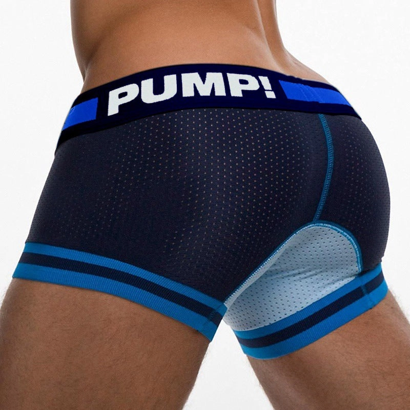 Explosion style mesh boxer briefs men's cotton PUMP boxer briefs