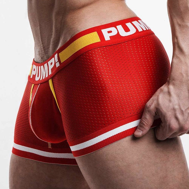 Explosion style mesh boxer briefs men's cotton PUMP boxer briefs