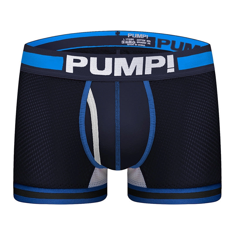 Explosion style mesh boxer briefs men's cotton PUMP boxer briefs