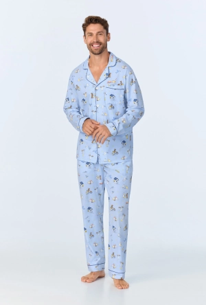 Festival of Lights Men's Long Sleeve Classic Stretch Jersey PJ Set
