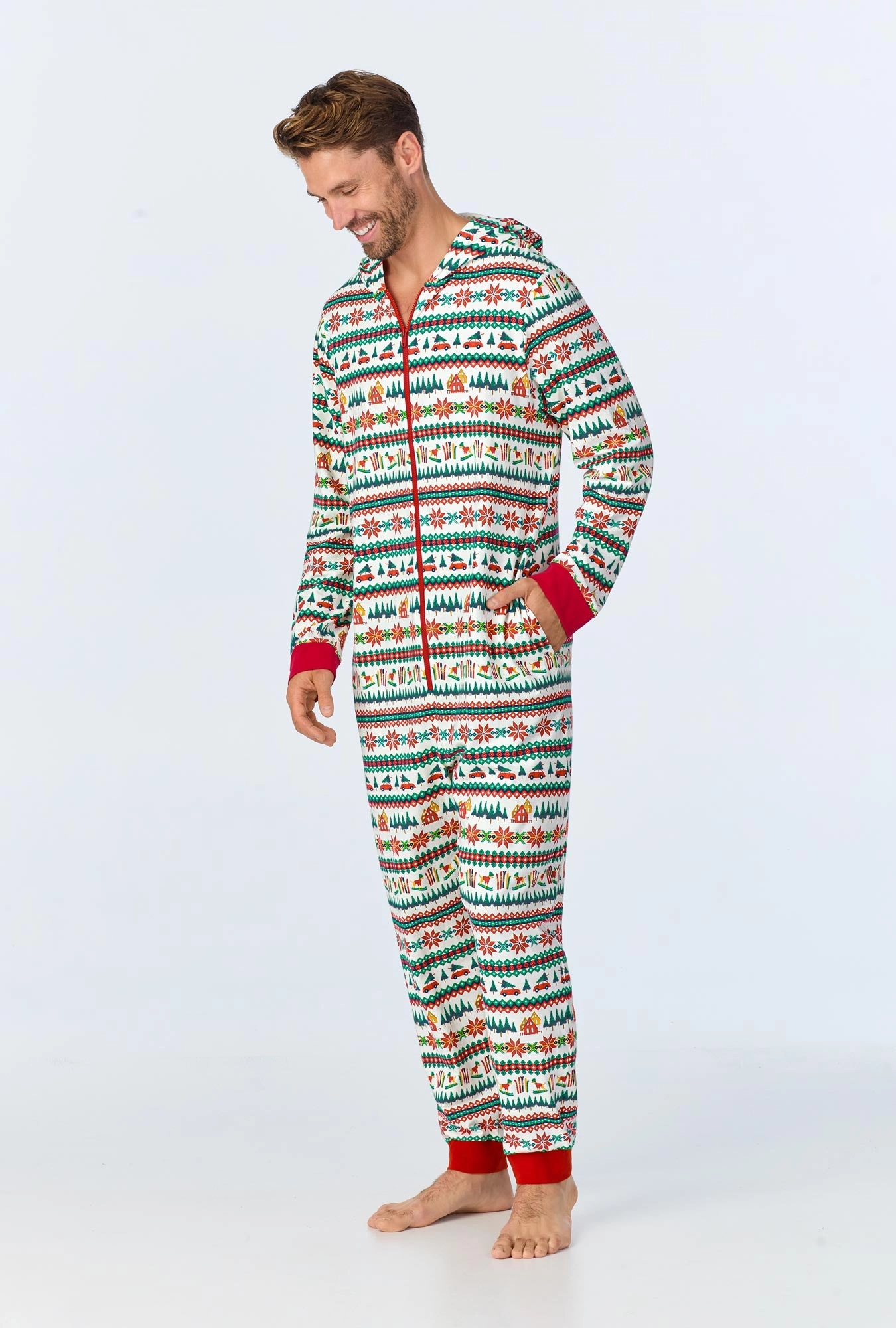 Festive Fairisle Long Sleeve Stretch Jersey Unisex Onesie