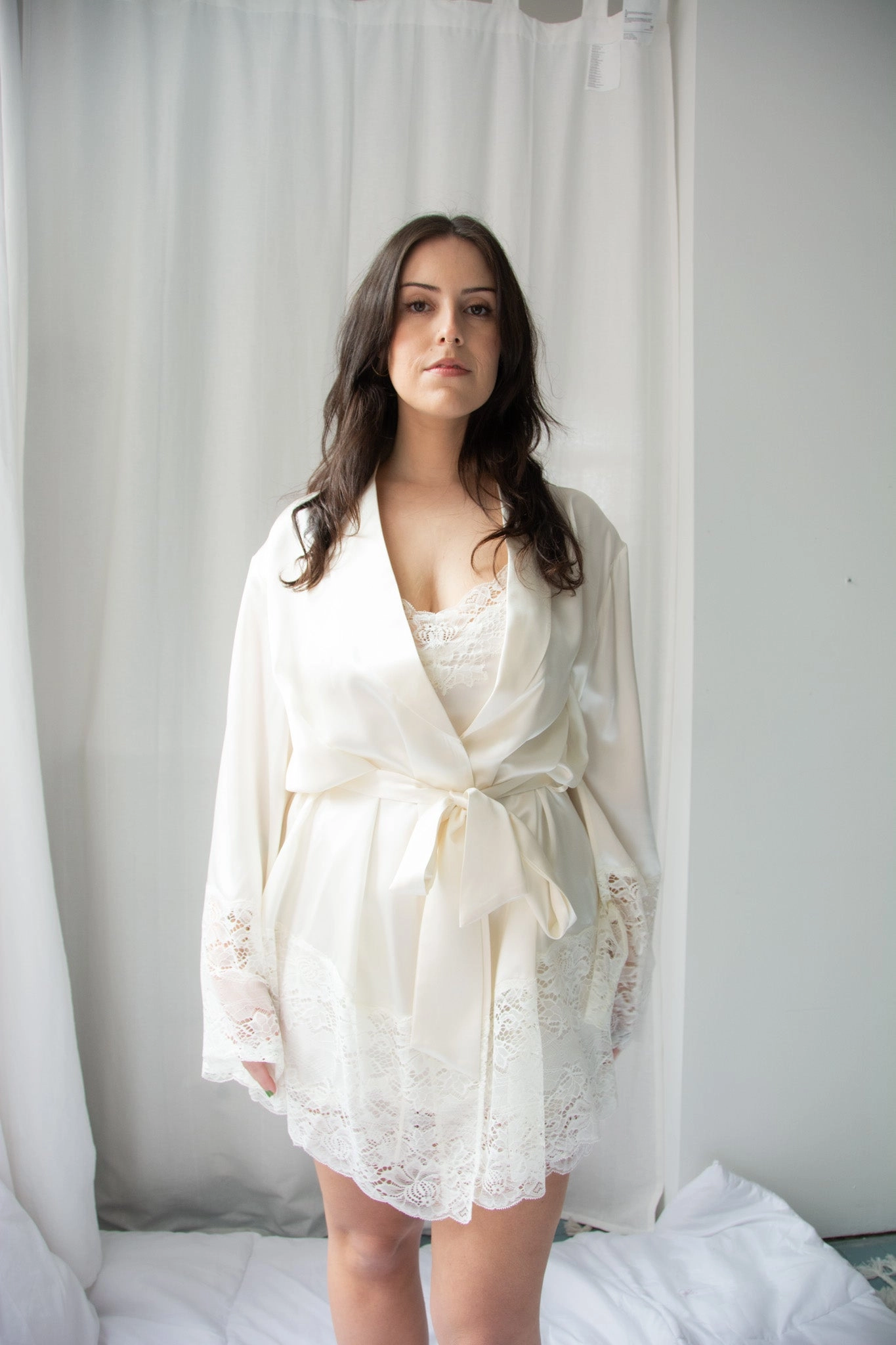 Ginia Silk Lace Robe