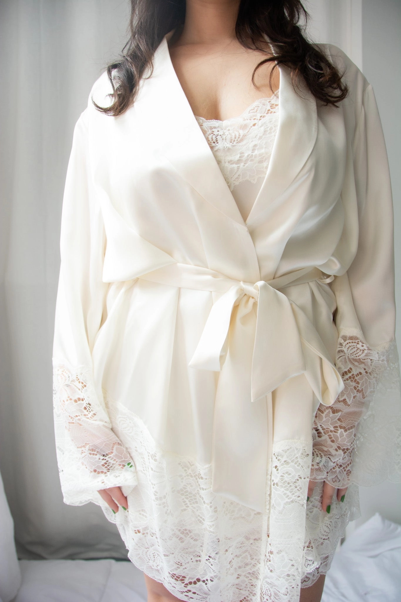Ginia Silk Lace Robe